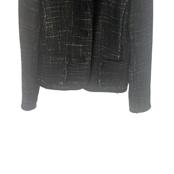 Ann Taylor Women's Size 0 XS Black Tweed Wool Blend Blazer Jacket - Picture 3 of 10